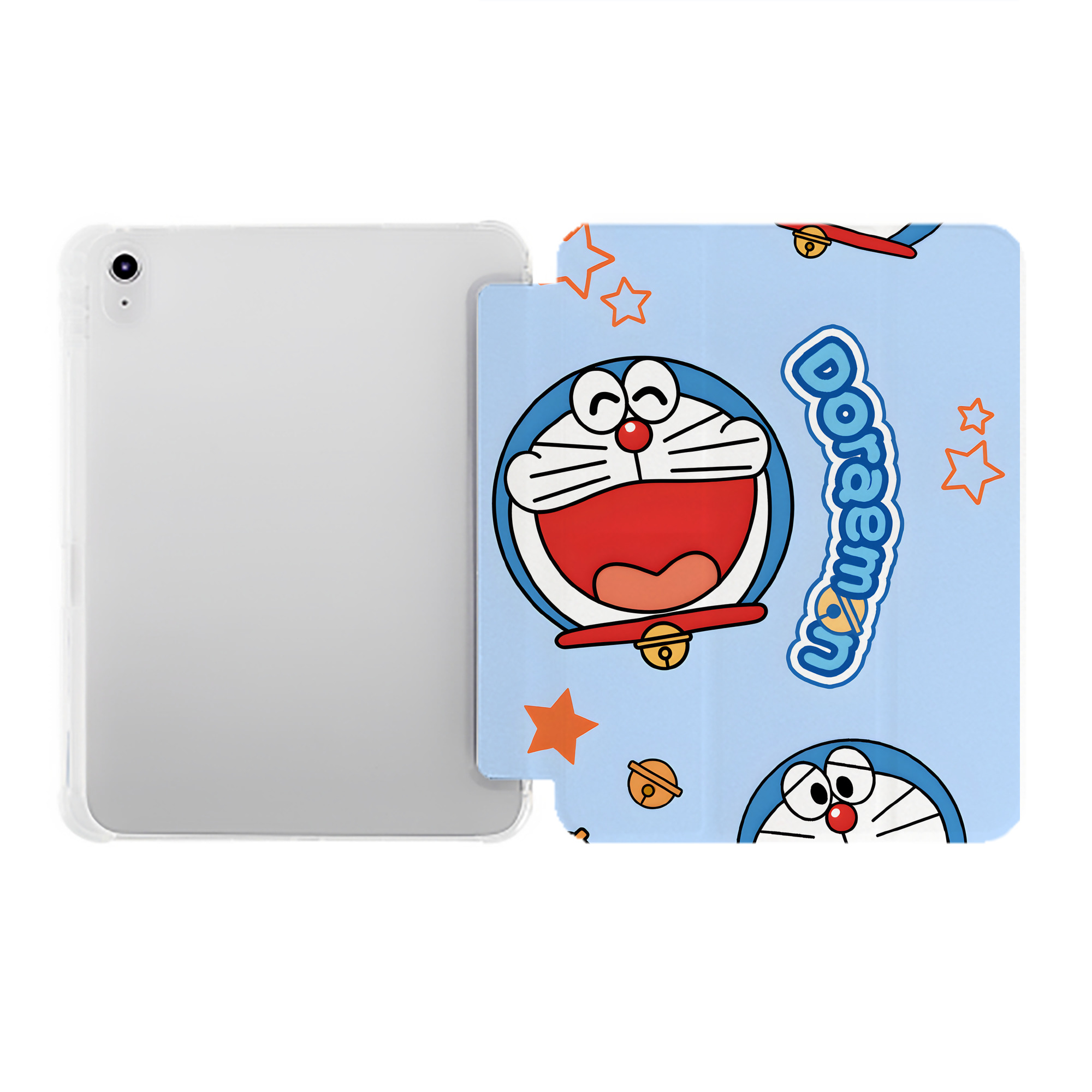 （画像用） ドラえもん Doraemon IPad ケース ペン収納付き 三つ折りスタンド PUレザー×シリコン 対応機種9.5/10.5/10.9インチ